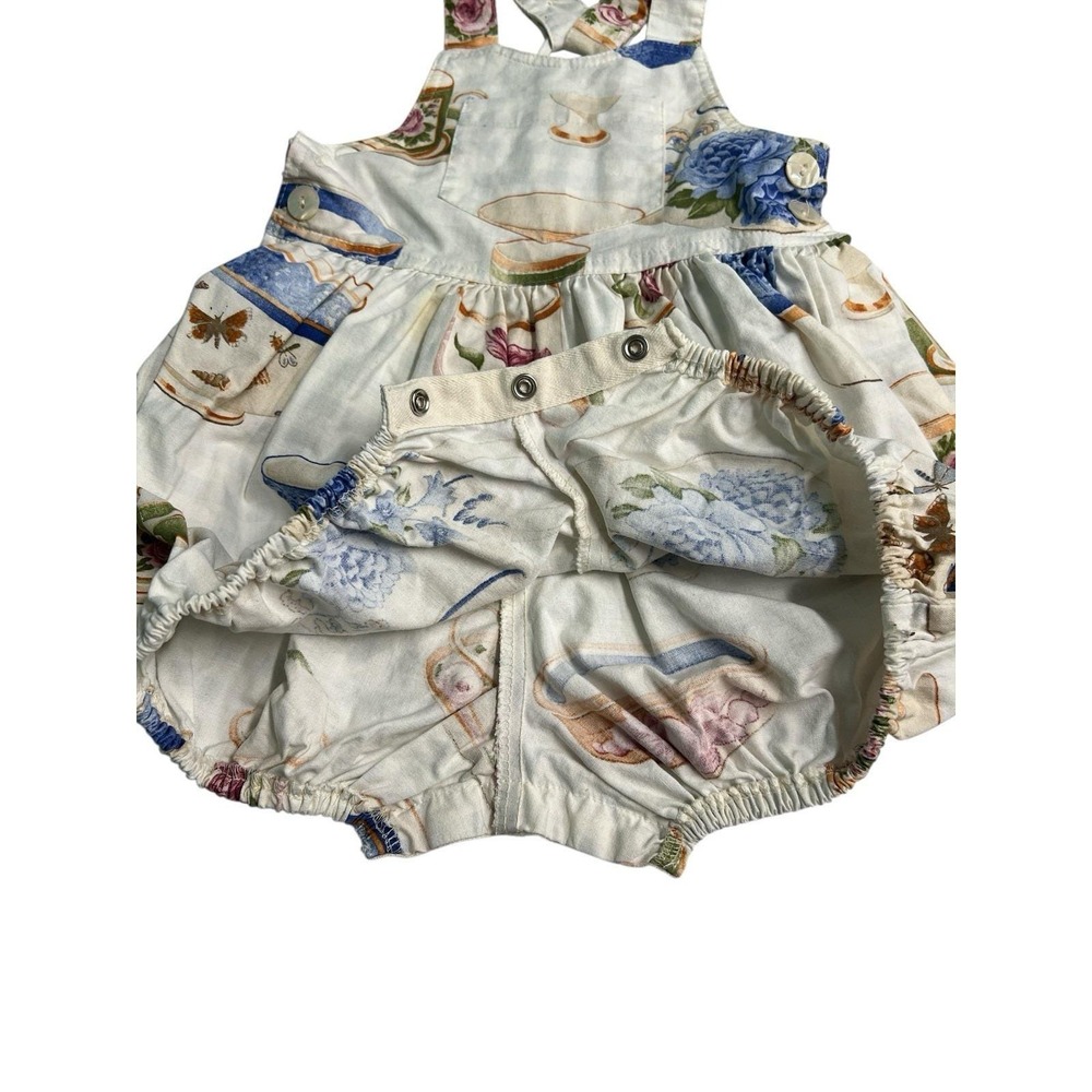 Vintage Chicken Noodle San Francisco Baby Floral Tea Party Print Romper 18 Month - Picture 2 of 5